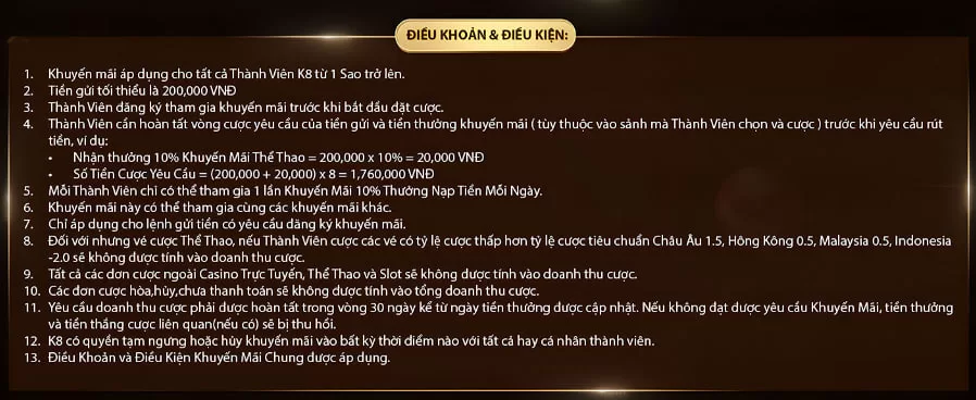 Điều khoản và điều kiện chương trình Thưởng Nạp Đến 2 Triệu